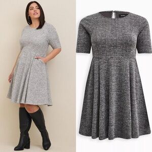 NWT Torrid Studio Double Knit Skater Dress Gray | Size 3X
